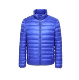 Men's light down jacket men's stand collar winter jacket XL-Royal blue-11