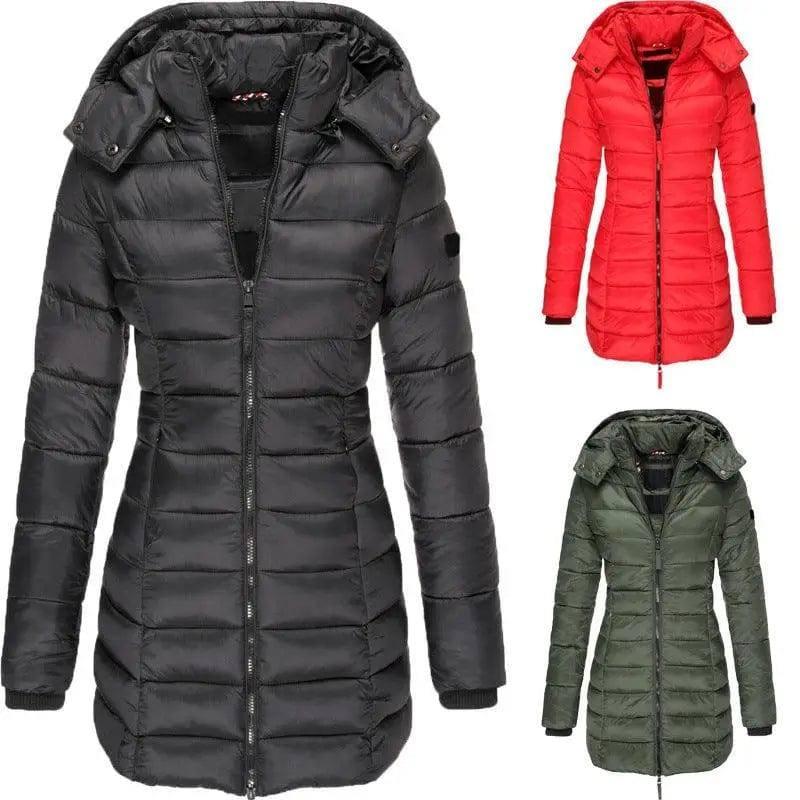 Mid-length Slim-fit Quilted Jacket-1