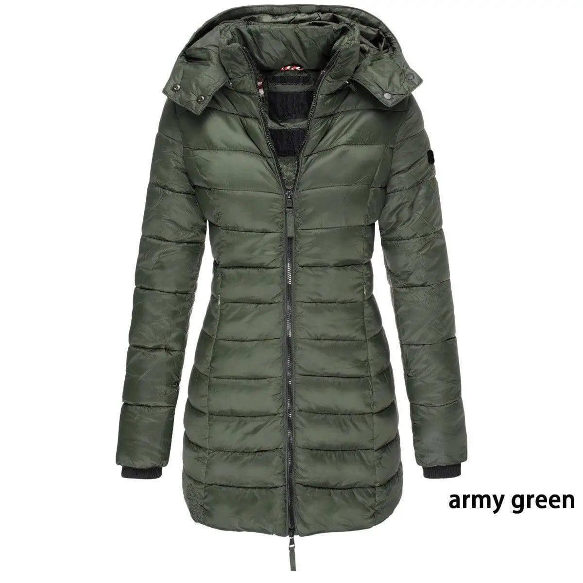 Mid-length Slim-fit Quilted Jacket-11