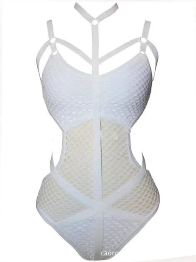 One-piece bikini-White-3