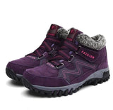 Outdoor Snow Plus Velvet Warm Women's Cotton Shoes-Purple-9