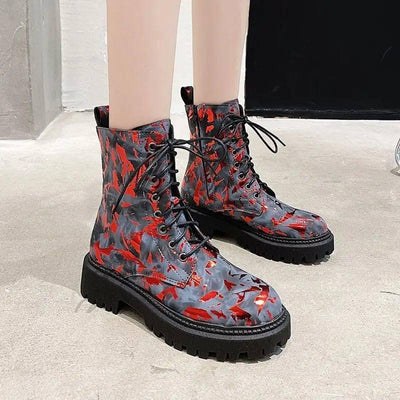 Printed Martin boots women-5