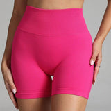 Seamless Yoga Shorts Women Solid Color High Waist-2