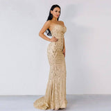 ELEGANT STRAPLESS GEOMETRIC EVENING DRESS-4