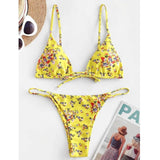 Sexy Halter Tie Dye Bikini Set-Yellow-6