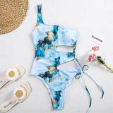 Lace-up Bikini One-piece Hollow Swimsuit-2style-4