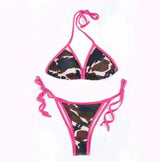 Sexy ladies lace camouflage swimsuit-S-2