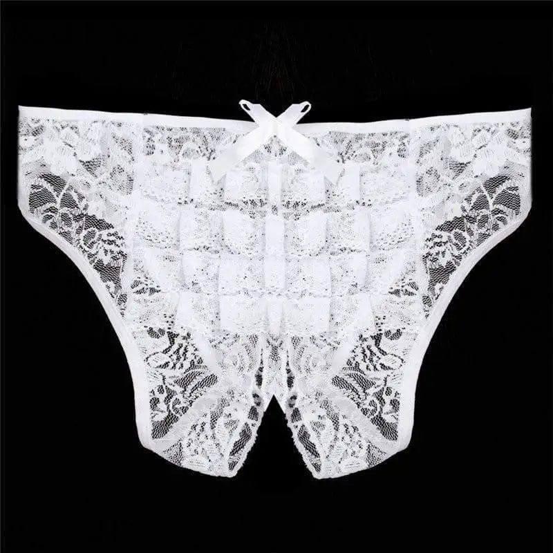 Sexy Lingerie Cut Out Underpants Briefs Lace See Through-3