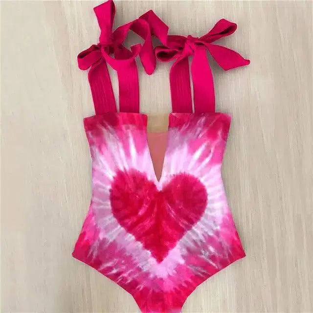 One Piece Swimsuit Shoulder Strappy Swimsuit Heart-S-13