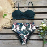 Print Bikini Female Swimsuit-Green-6