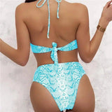 Split High Waist Snake Sexy Bikini Swimsuit-L-5