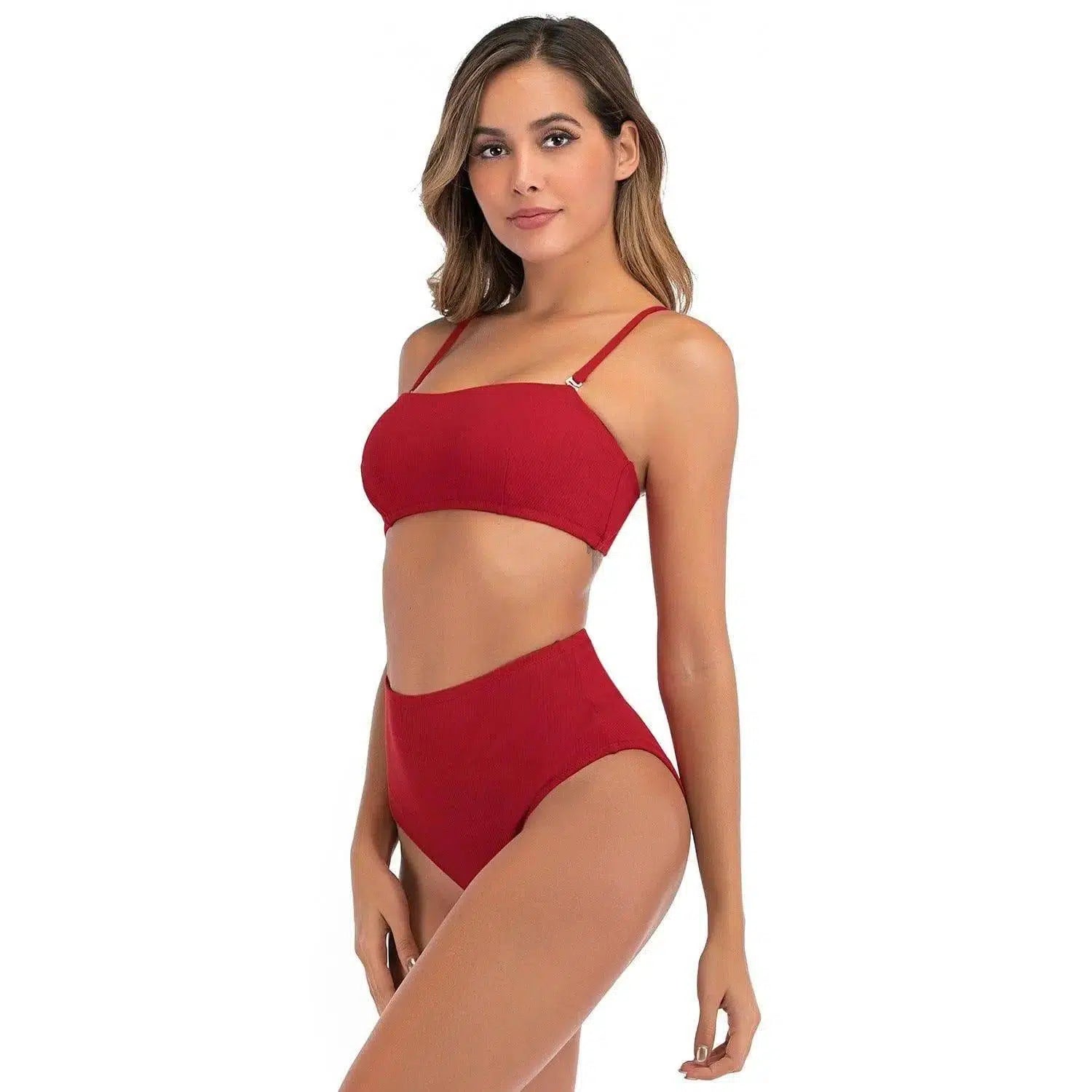 Split Swimsuit Women Bikini European And American Sexy High-Red-4