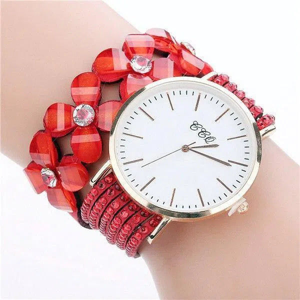 Stainless steel shell quartz watches Women luxury brand velvet drill band watch Ladies high quality fashion clock-6