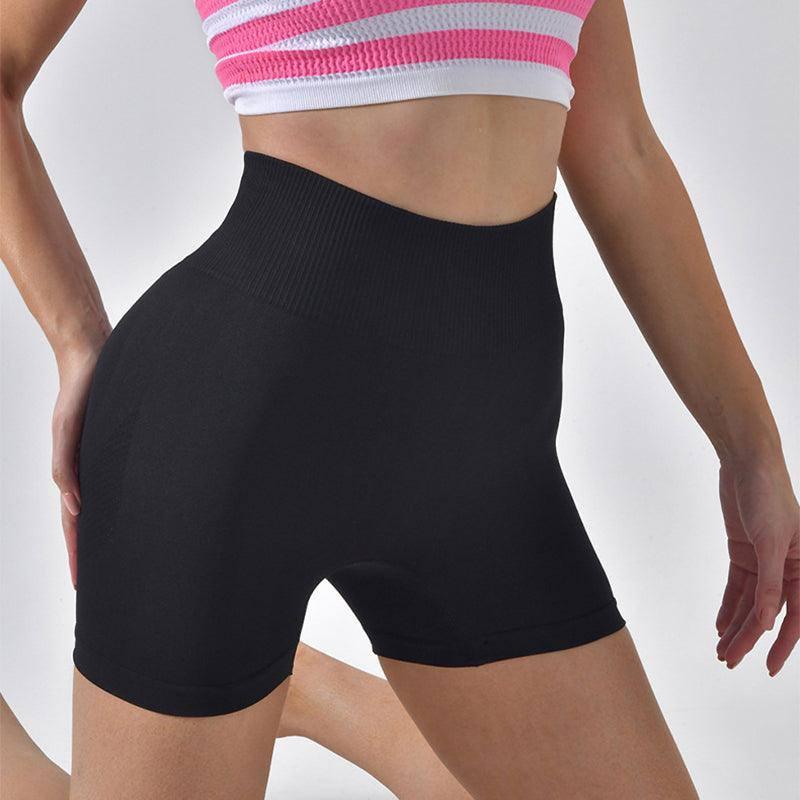 Striped Yoga Shorts High Waist Hip-lifting Tight Pants For-3