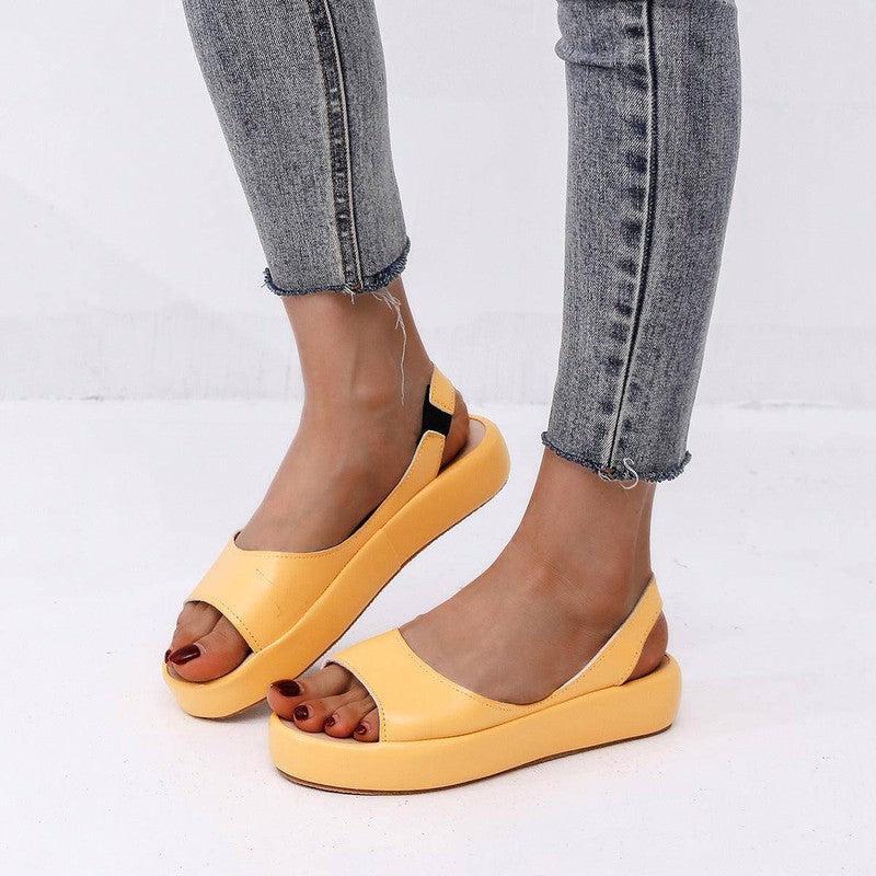 Ladies' Stylish Platform Sandals-Yellow-11