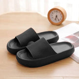 Summer Thick Bottom Cloud Slippers Women 2024 EVA Soft-Black-4