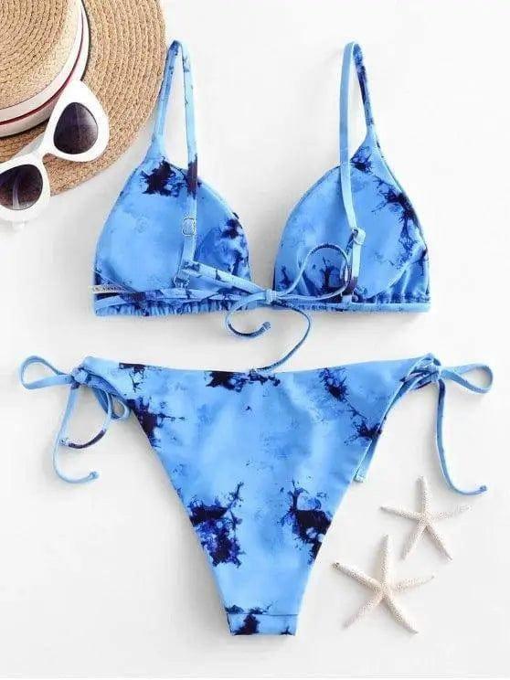 Tie-dye printed bikini-1