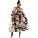 Autumn Women Plus Size Dress Bohemian Dresses-MULTI-7