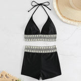 Chic Boho Swimwear Set for Summer Fun-Black-6