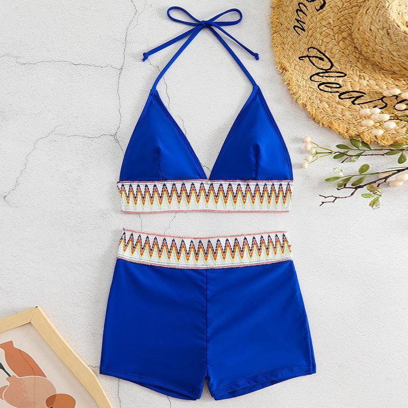 Chic Boho Swimwear Set for Summer Fun-Blue-7