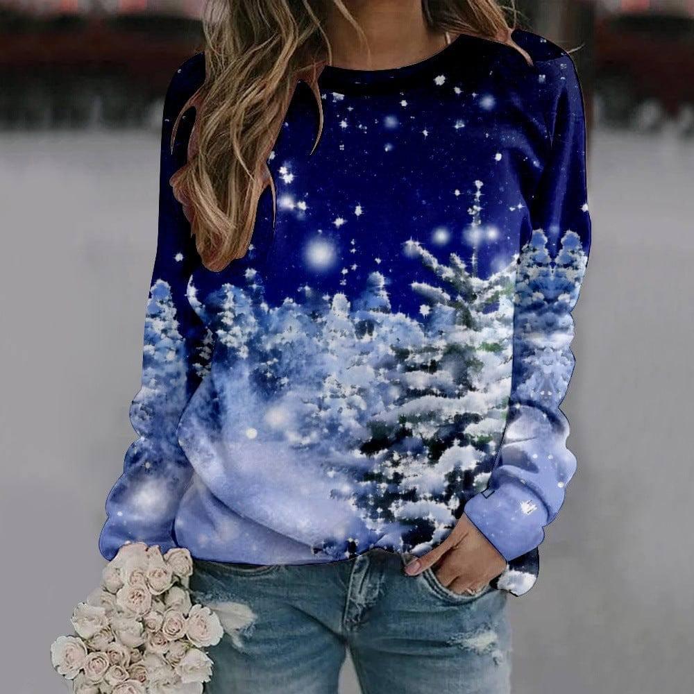 Trendy Christmas Creative Printing Round Neck Long Sleeve-5