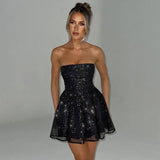 Stylish Red Lace Tube Dress for Summer-Black-5