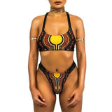 Two Piece Ankara Print Bikini Set-Black-3