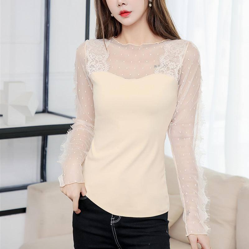 Warm Top Cutout Small Shirt-Apricot-8