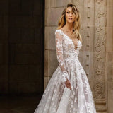 Wedding Dress Lace Long Sleeve Dress Evening Dress-1