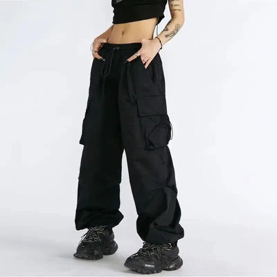 Wide Leg Pants For Female Niche, Loose Covering For Flesh-Black-4