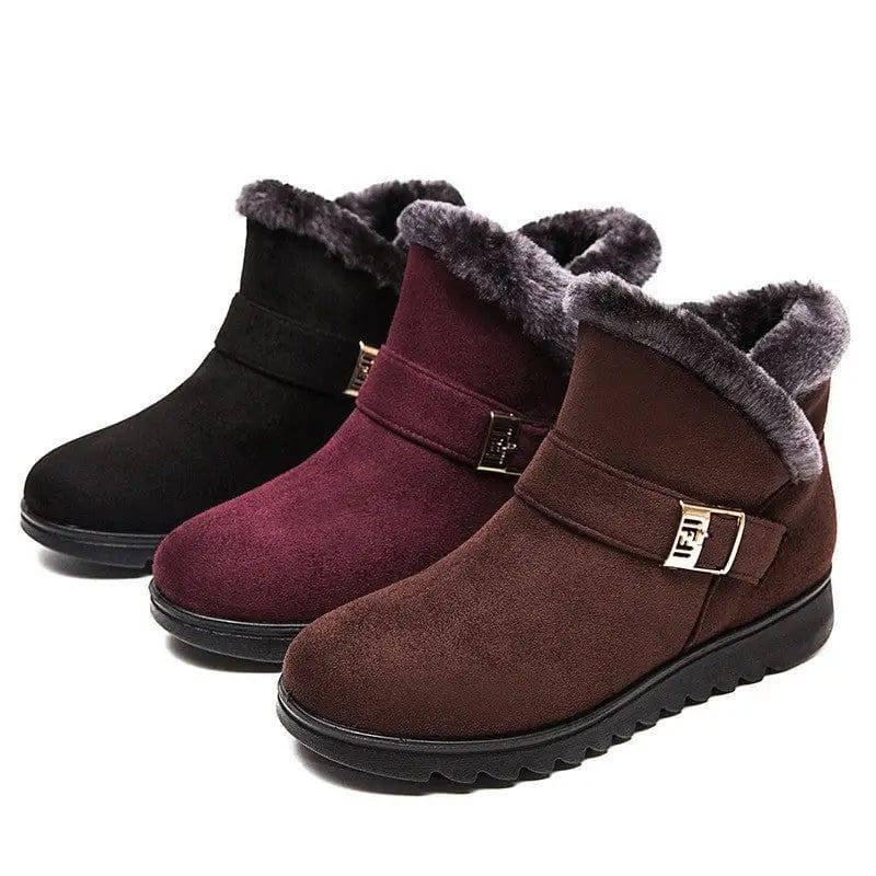 Winter Boots Women Warm Plush Snow Boots Zipper Comfort-4