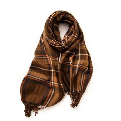 Winter Scarf For Women-Khaki check-7