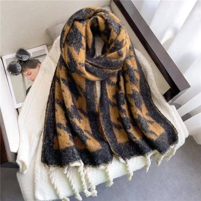 Winter Scarf Women Cashmere Warm Pashmina Solid Female Scarv-WT714-4