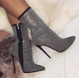 Women Pointed Toe Heeled Boots-3