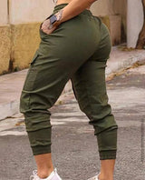 Women's Cargo Pants Casual Trousers New Solid Color Trend D / L-6