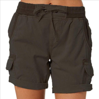 Women's Casual High Waist Cargo Shorts Navy Blue / 3XL-Dark Grey-14