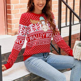 Women's Christmas Sweater Reindeer Xmas Snowflake Christmas-5