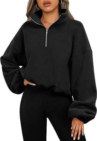 Women's Fashion Polar Fleece Jacket-Black-4