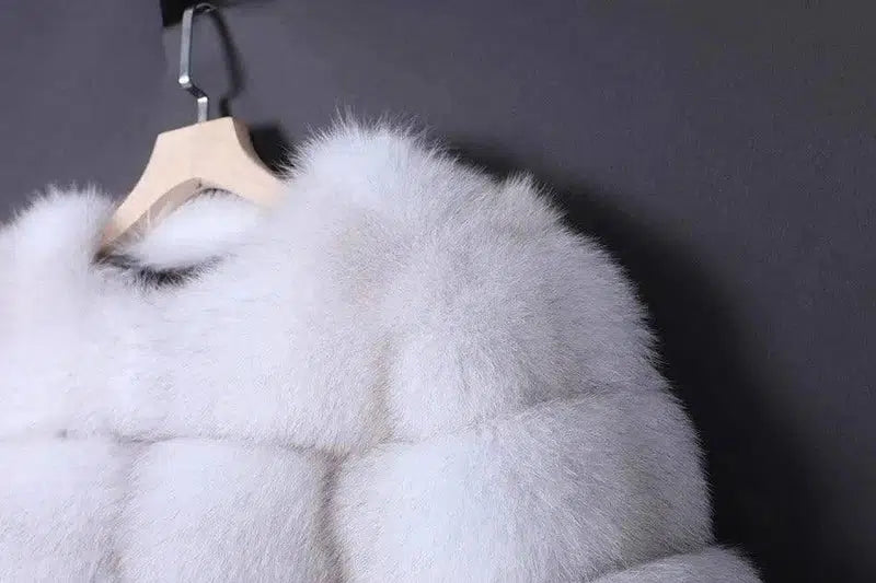 Women's Fashionable Fur Warm Coat-3