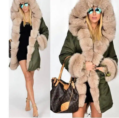 Women's fur collar coat-9