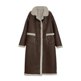 Women's Fur Padded Lambswool Coat-4