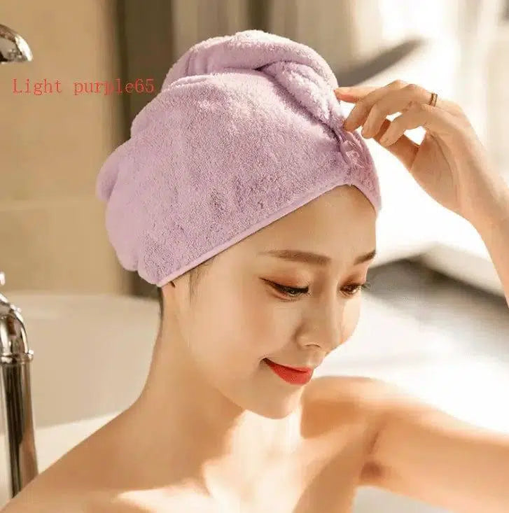 Women's Hair Dryer Cap, Absorbent Dry Hair Towel-5pcsLightpurple65-14