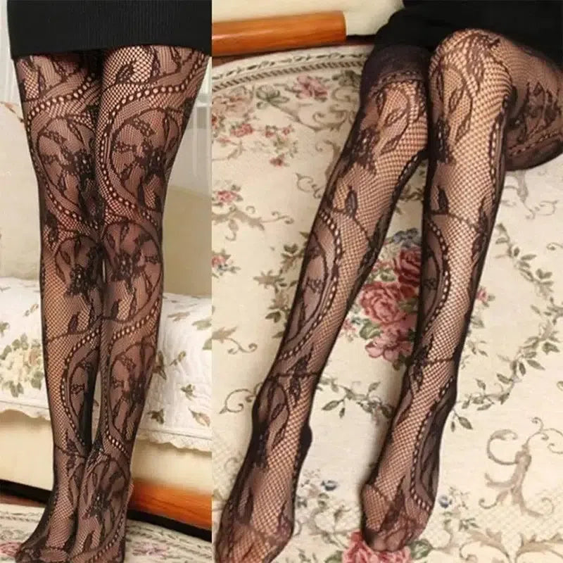 Women's jacquard stockings slim-fit pantyhose-5