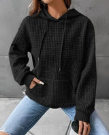 Women's Loose Casual Solid Color Long-sleeved Sweater-Black-2