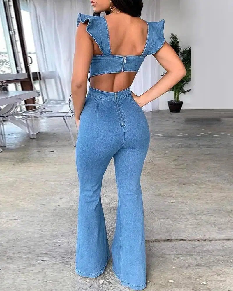 women's sling denim jumpsuit-6