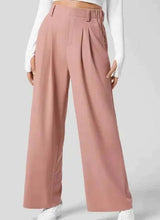 Women's Solid Color Casual Suit Pants With Real Pockets-Pink-10