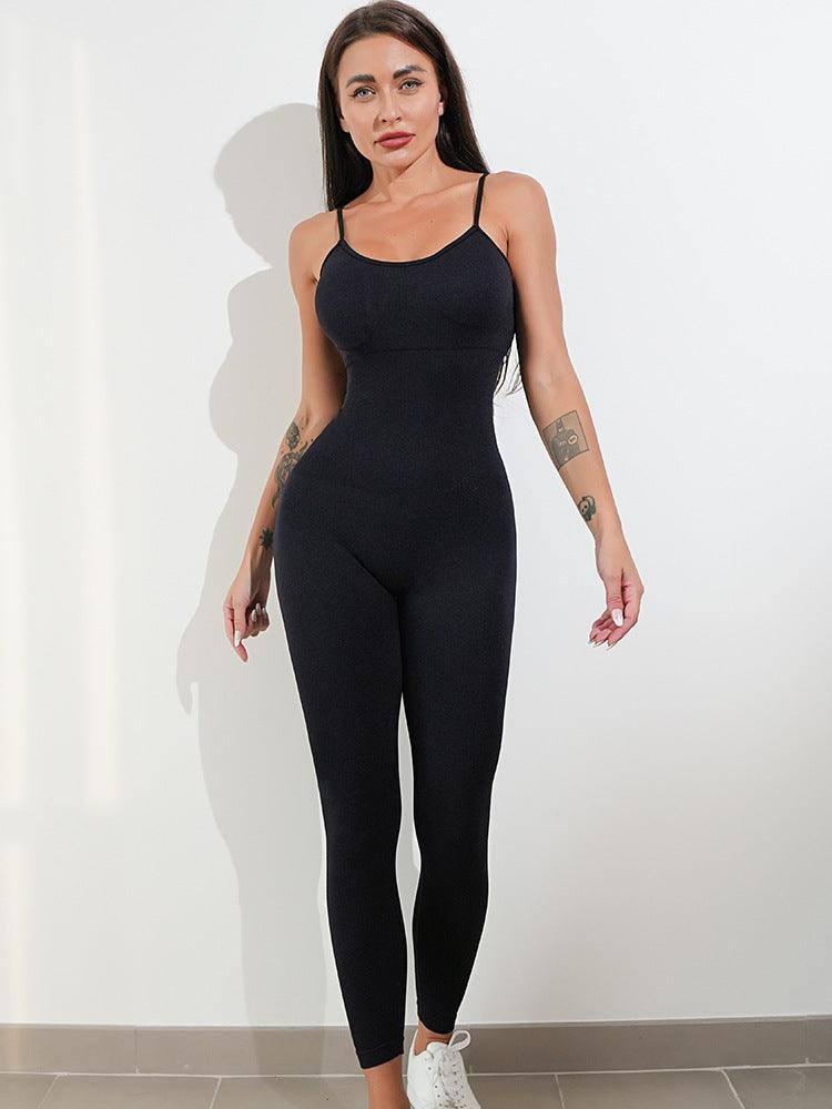 Chic Blue Unitard Jumpsuit for Women-Black-3