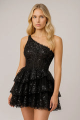 Sparkly Tiered Lace Dress