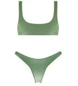 Sexy low waist Bikini Bathing Suit-Green-6