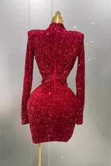 Red Sequin Mini Dress